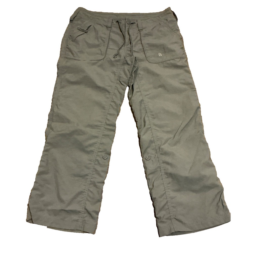 The North Face Women's Gray Short-court Pants Size 6 Hiking Travel Rolled Leg